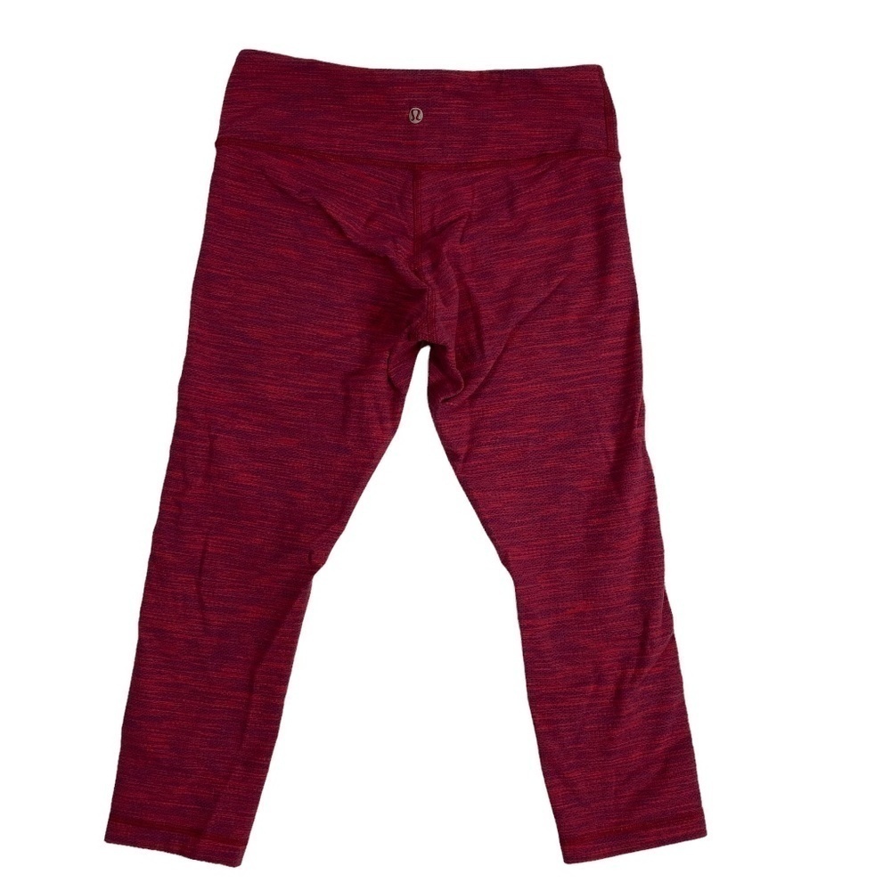 Lululemon Wunder Under Crop Leggings Space Dye Red SZ 6 - Picture 6 of 6